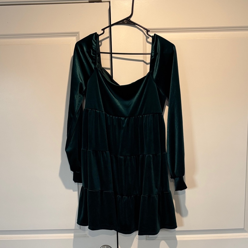 Altar’d State Green Velvet Dress